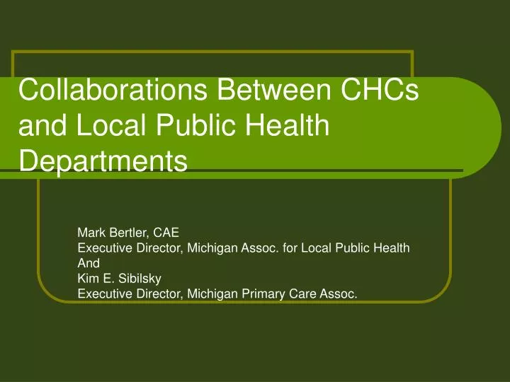 collaborations between chcs and local public health departments