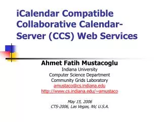 iCalendar Compatible Collaborative Calendar-Server (CCS) Web Services