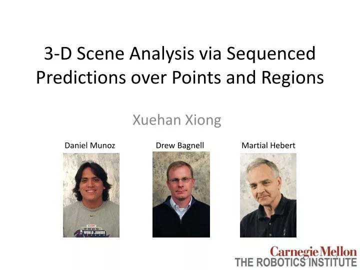 3 d scene analysis via sequenced predictions over points and regions
