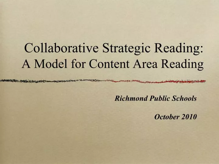 collaborative strategic reading a model for content area reading