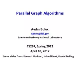 Parallel Graph Algorithms
