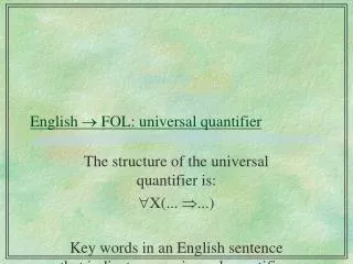 English ? FOL: universal quantifier