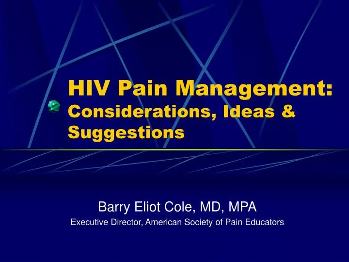 hiv pain management considerations ideas suggestions