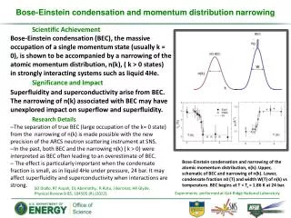 Bose-Einstein condensation and momentum distribution narrowing