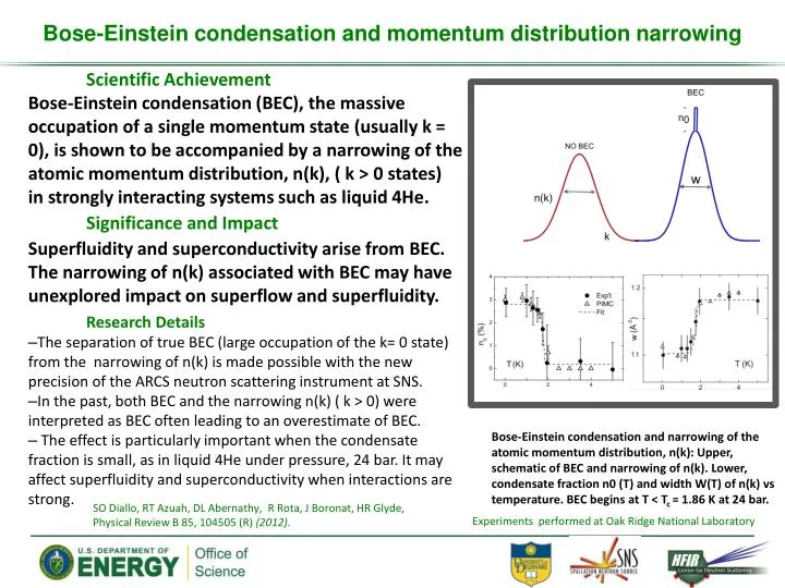 bose einstein condensation and momentum distribution narrowing