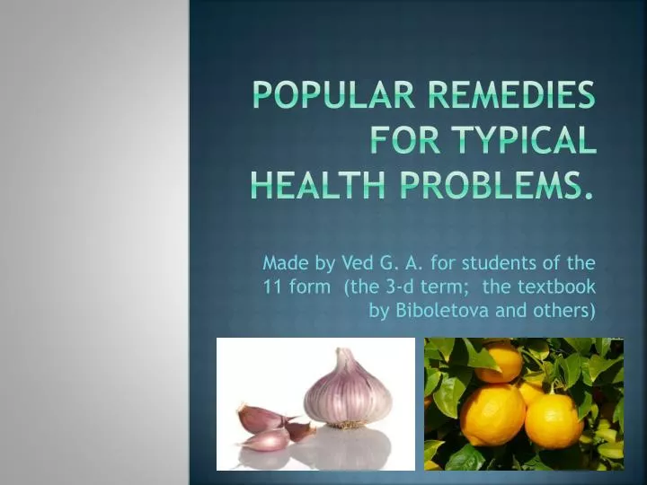 popular remedies for typical health problems