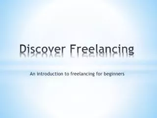 Discover Freelancing
