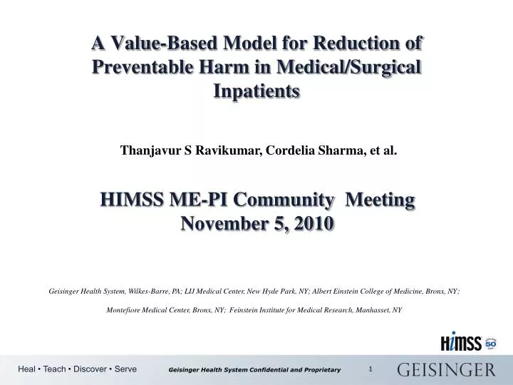 a value based model for reduction of preventable harm in medical surgical inpatients