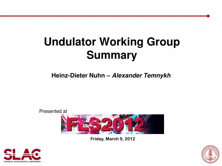 undulator working group summary