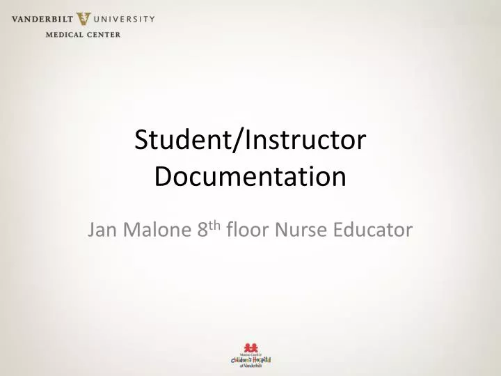 student instructor documentation