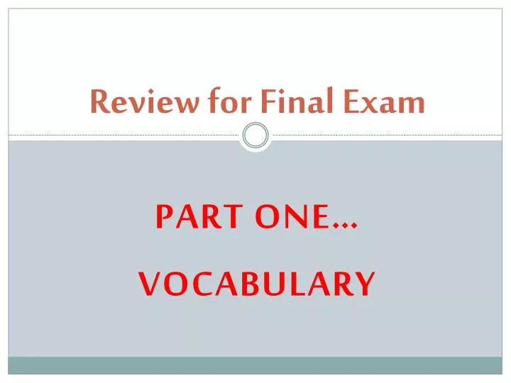 review for final exam