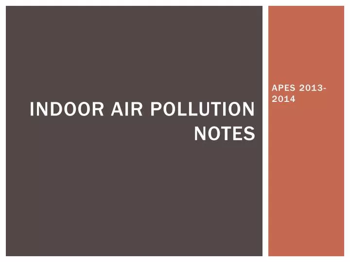 indoor air pollution notes