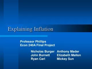 Explaining Inflation