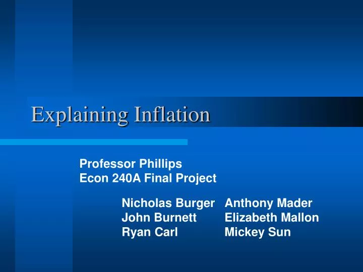explaining inflation