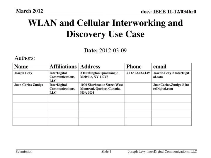 wlan and cellular interworking and discovery use case