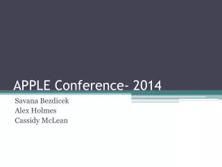 APPLE Conference- 2014