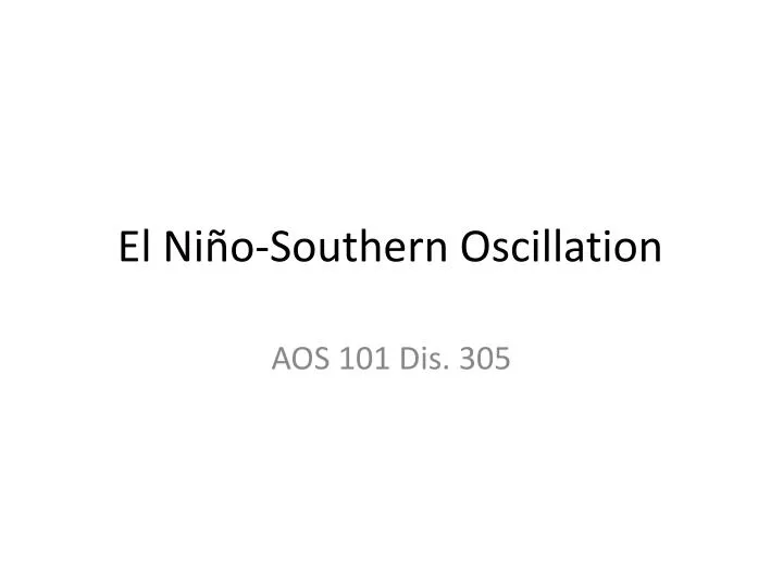 el ni o southern oscillation