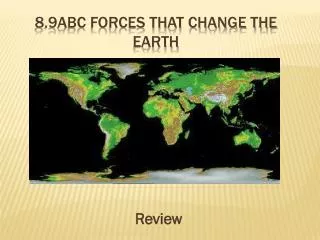 8.9ABC Forces that change the earth
