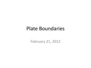 plate boundaries
