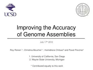 Improving t he Accuracy o f Genome Assemblies