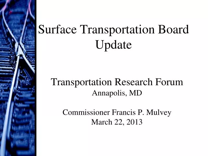 surface transportation board update