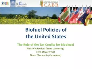 Biofuel Policies of the United States