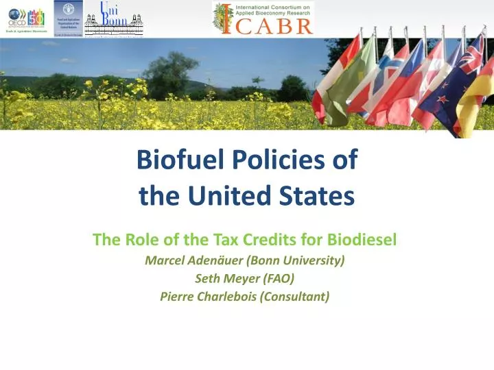 biofuel policies of the united states