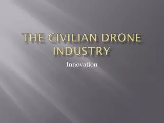 The Civilian Drone Industry