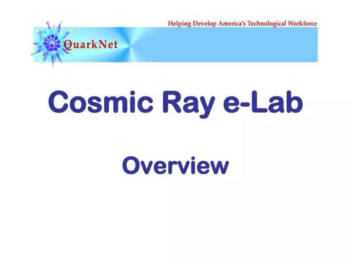 cosmic ray e lab