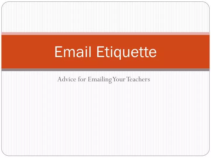 email etiquette