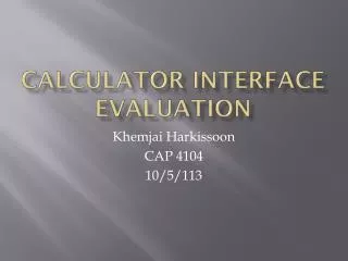 Calculator Interface Evaluation