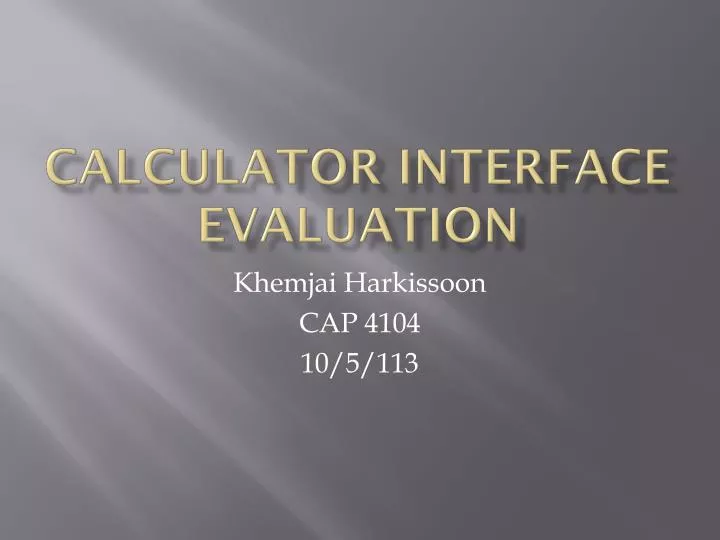 calculator interface evaluation