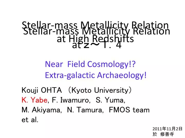 stellar mass metallicity relation at high redshifts