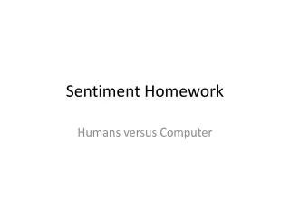 Sentiment Homework