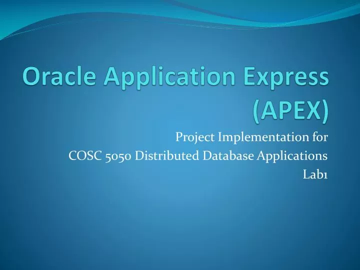 oracle application express apex