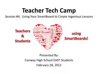Teacher Tech Camp Session #4: Using Your SmartBoard to Create Ingenious Lessons