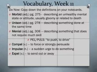 Vocabulary, Week 11