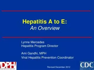 Hepatitis A to E: An Overview