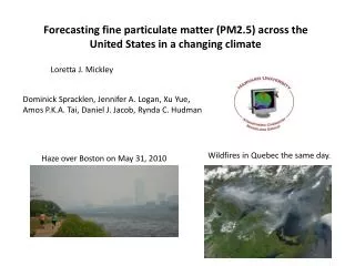 Forecasting fine particulate matter (PM2.5) across the United States in a changing climate