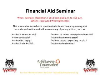 Financial Aid Seminar