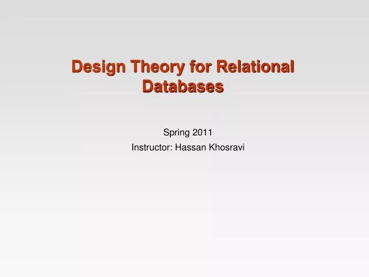 spring 2011 instructor hassan khosravi