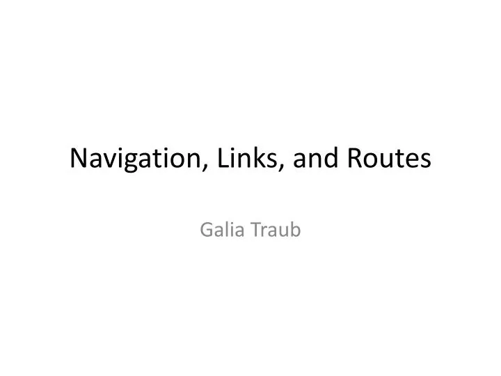 navigation links and routes