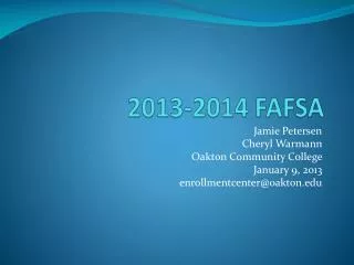2013-2014 FAFSA