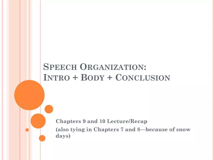 speech organization intro body conclusion