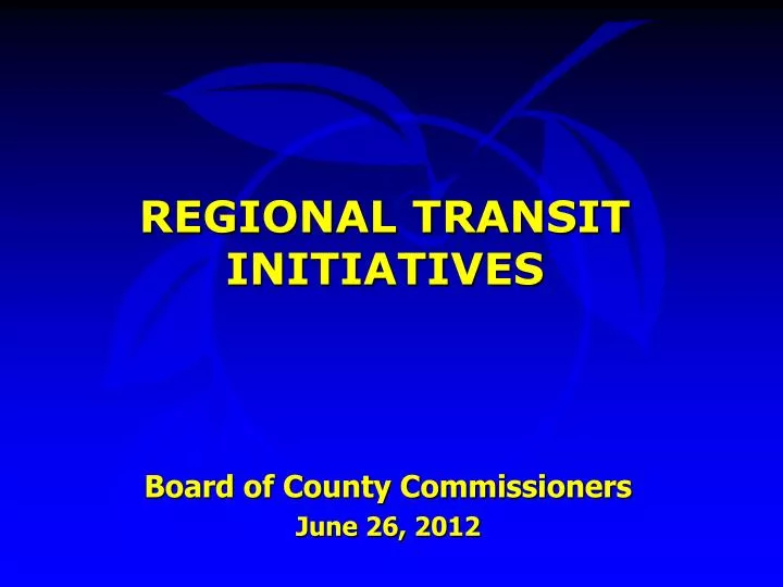 regional transit initiatives