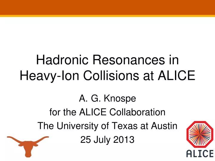 hadronic resonances in heavy ion collisions at alice