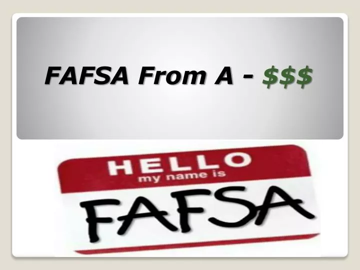 fafsa from a