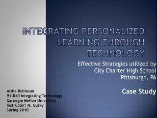 Integrating Personalized Learning Through Technology