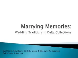 Marrying Memories: