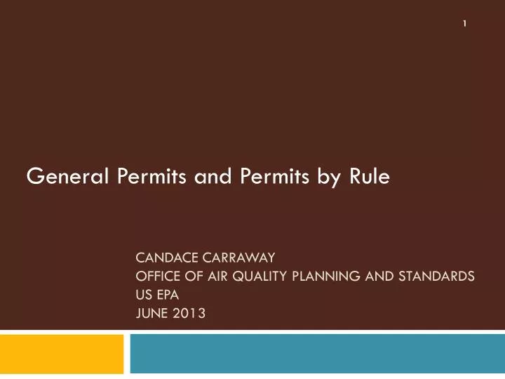 candace carraway office of air quality planning and standards us epa june 2013
